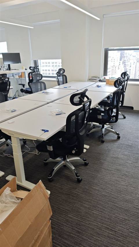Office desks and chairs